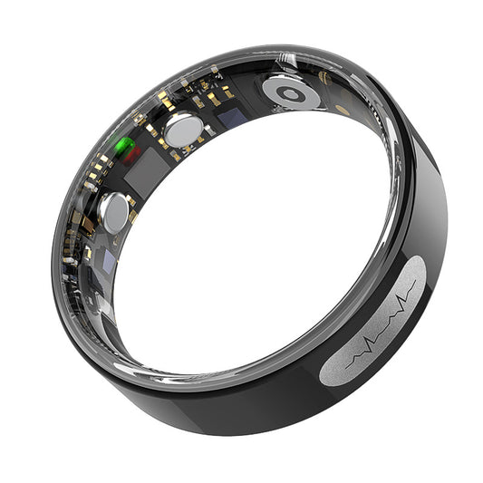 Smart health ring with ECG, heart rate, SpO2 and sleep tracking display