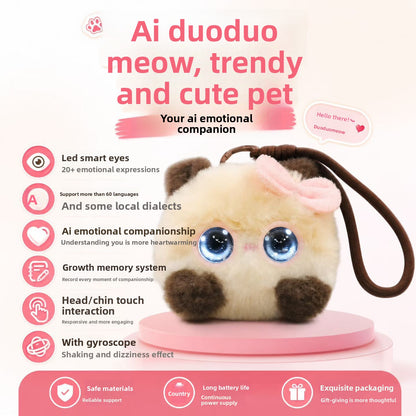 Cross-border AI Duoduo Meow smart plush smart doll toy accompanying conversation early education voice interaction pendant gift
