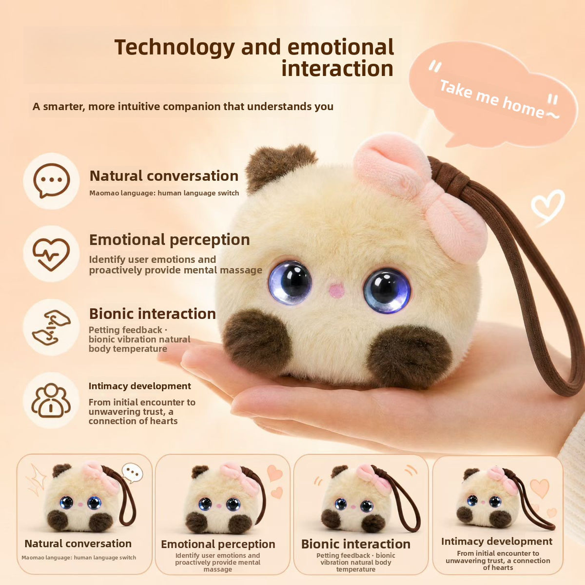 Cross-border AI Duoduo Meow smart plush smart doll toy accompanying conversation early education voice interaction pendant gift