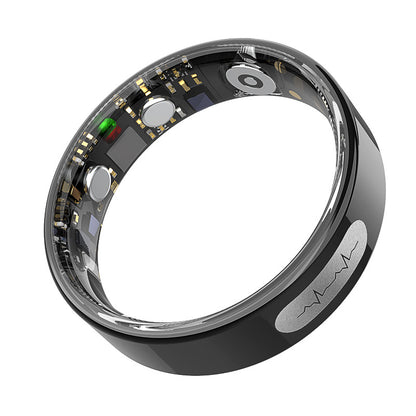 Smart health ring with ECG, heart rate, SpO2 and sleep tracking display