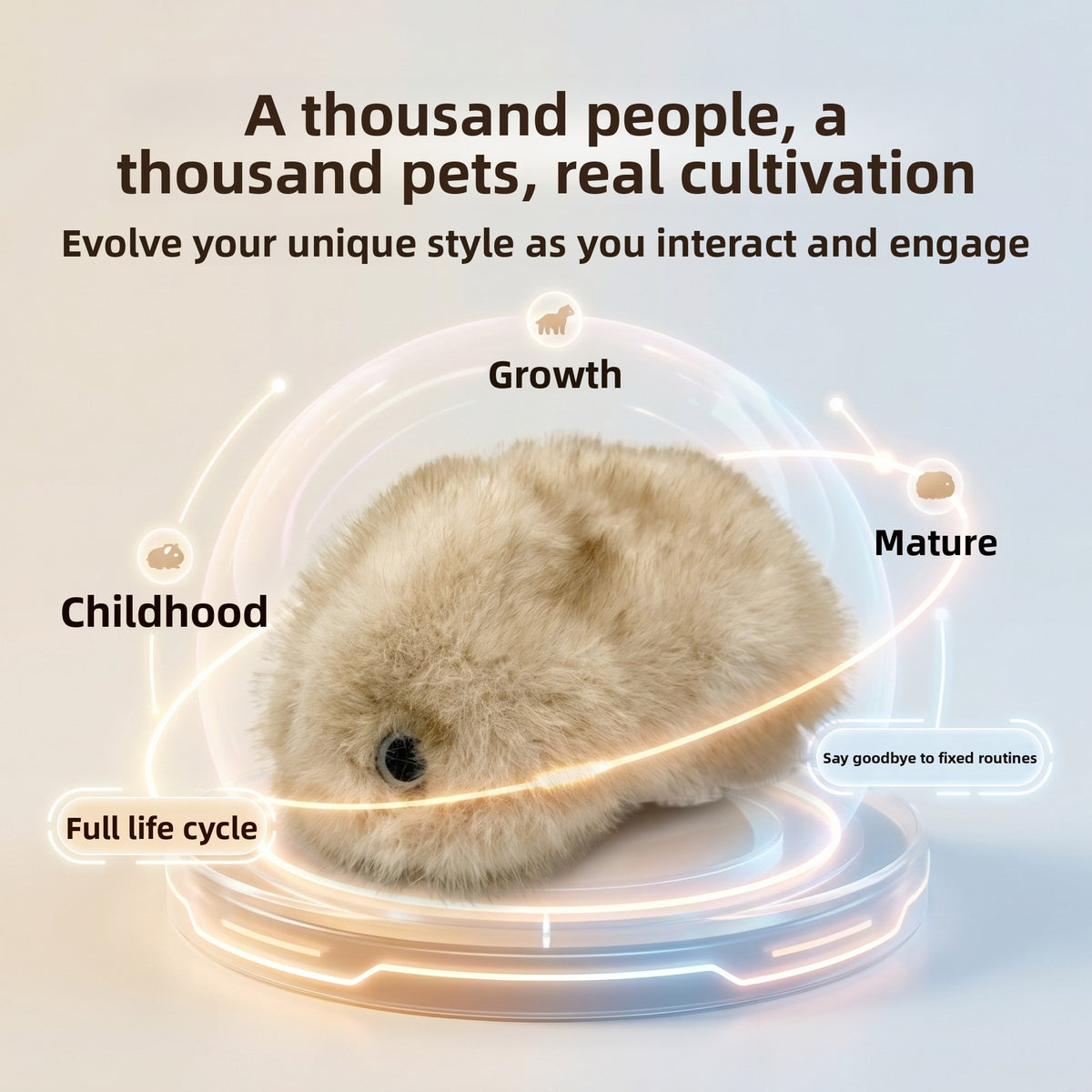 Ai Intelligent Development Department Evolvable Guinea Pig Plush Doll Toy Robot Electronic Pet Emotional Children's Gift