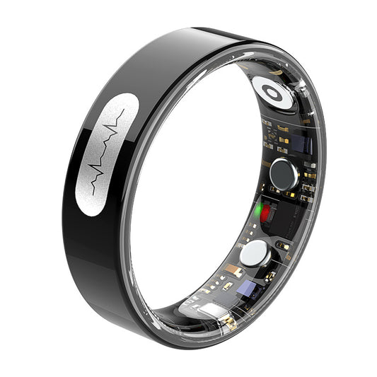 FUZMORI Smart Health Ring - front view showing sleek stainless steel design