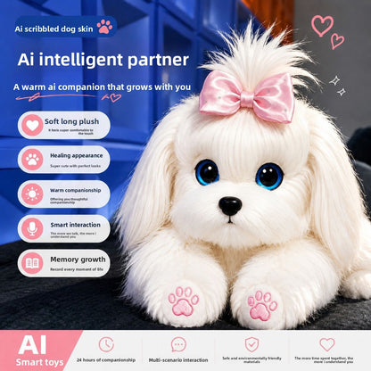 Cross-border intelligent AI plush scrawled dog doll girlfriends give gifts to classmates early education emotional dialogue interactive toys