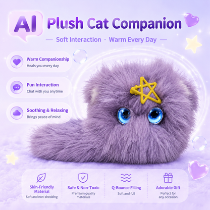 AI Smart Plush Cat – Talking Companion with Memory & 3-in-1 Design