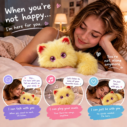 AI Smart Plush Cat – Talking Companion with Memory & 3-in-1 Design