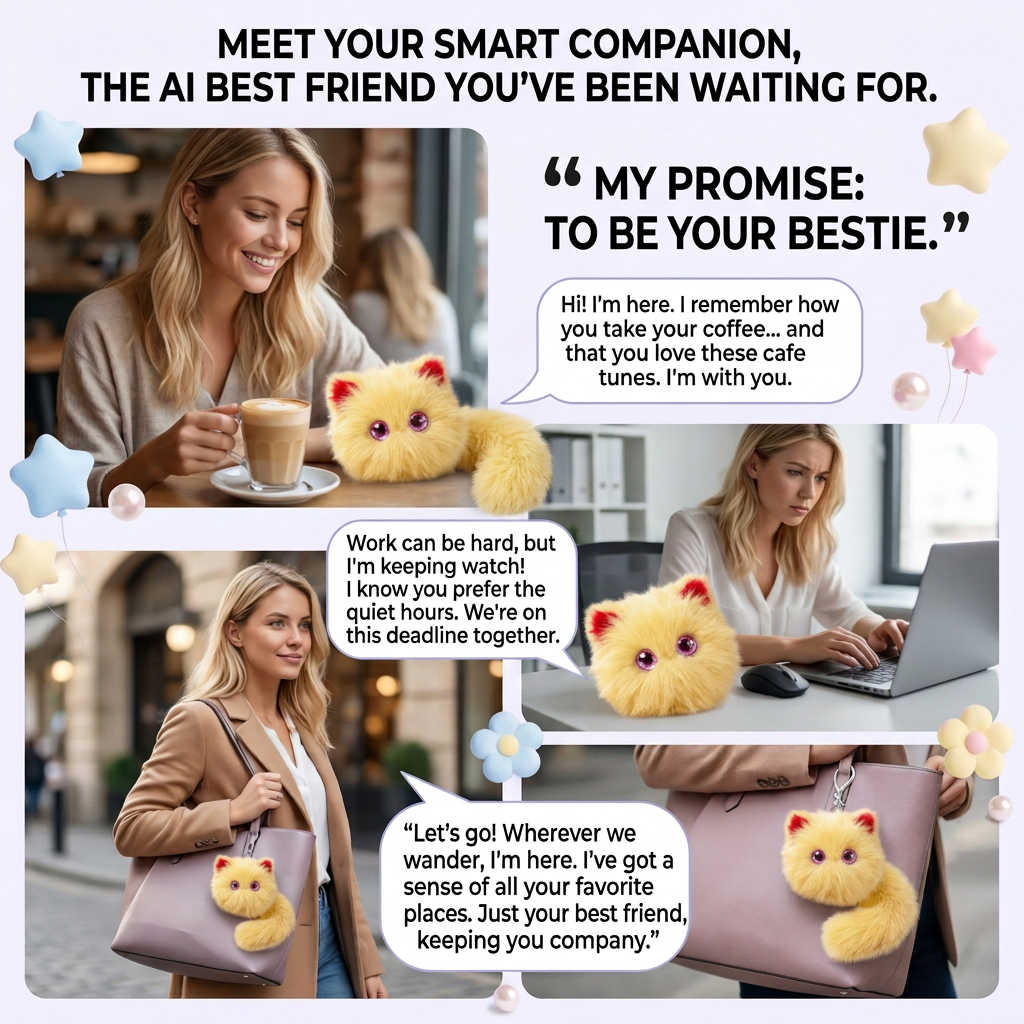 AI Smart Plush Cat – Talking Companion with Memory & 3-in-1 Design